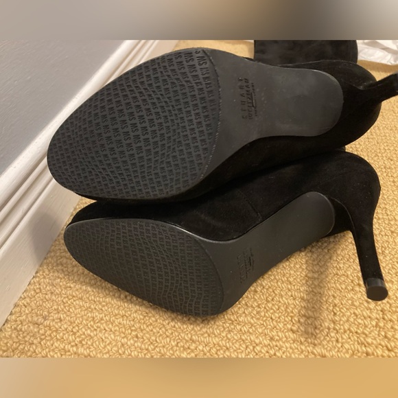Stuart Weitzman Black Suede High Heel Boots Size 6.5M - Picture 3 of 6